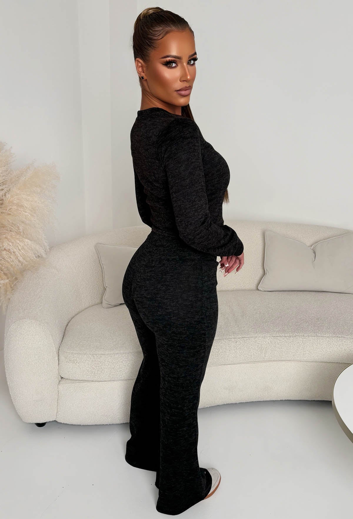 Knot So Serious Charcoal Side Tie Loungewear Co-Ord Set