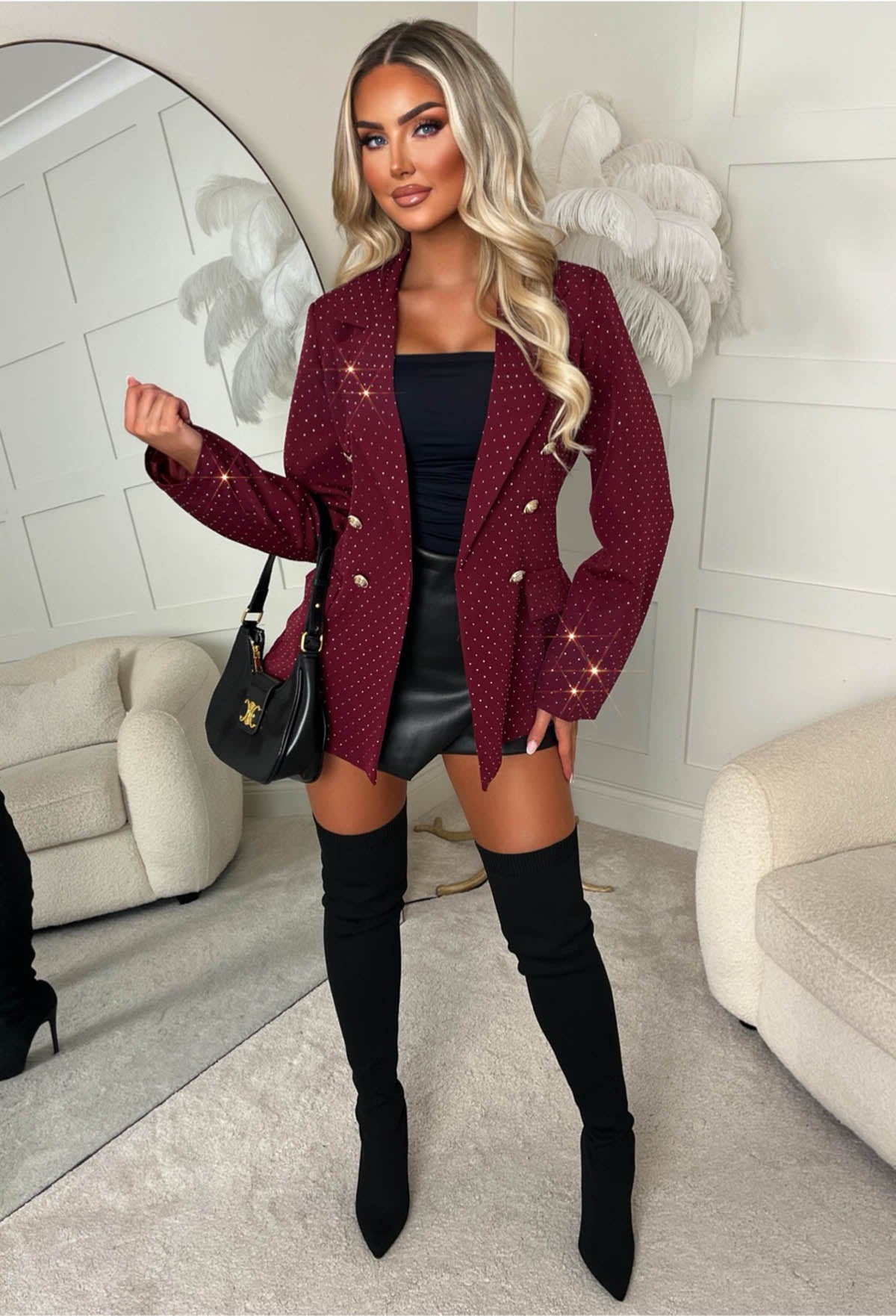 Level Up Burgundy Hot Fix Blazer