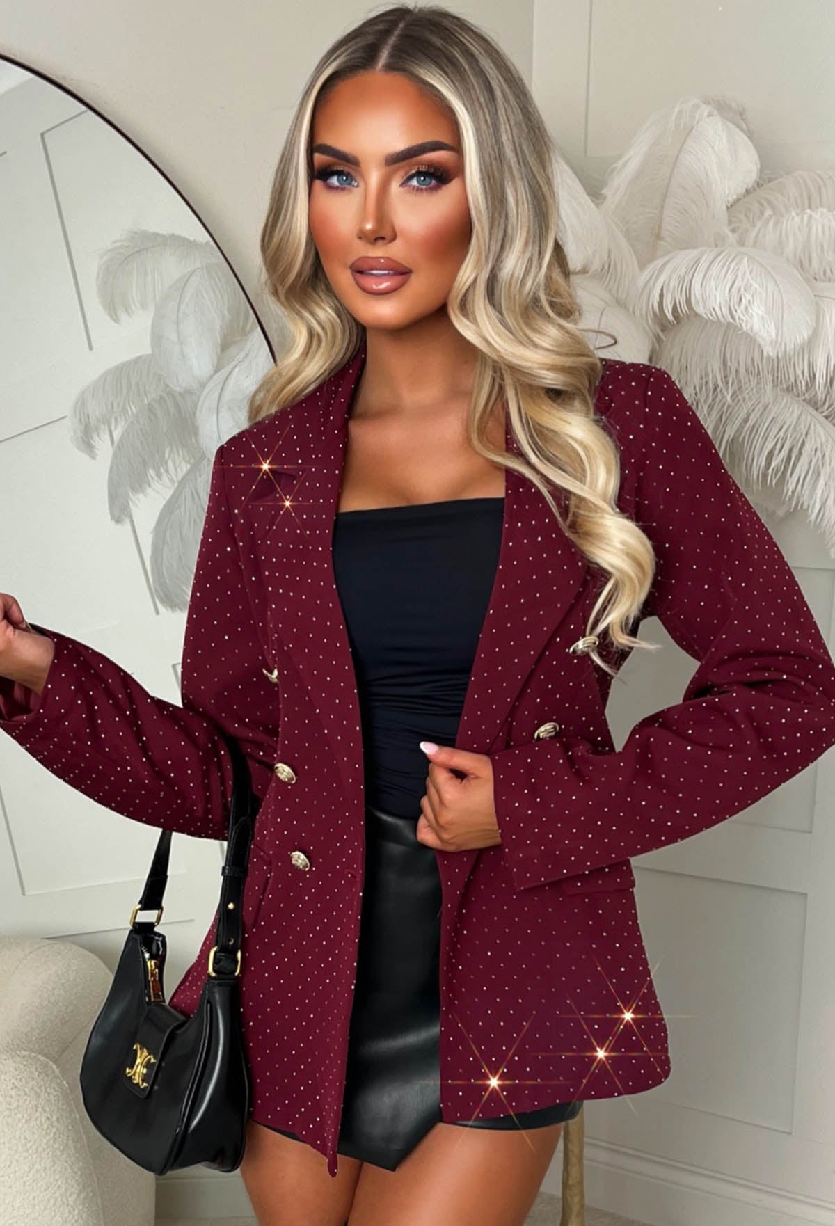 Level Up Burgundy Hot Fix Blazer