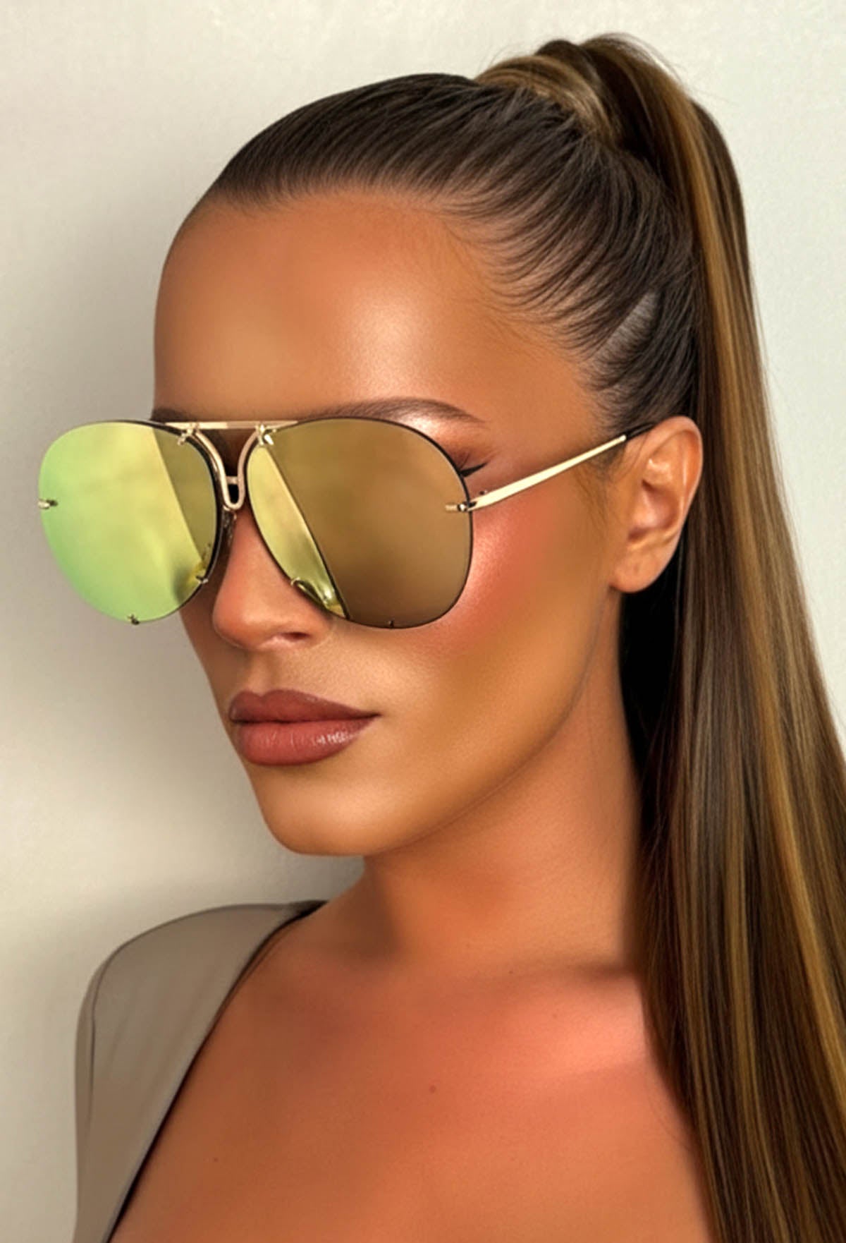 Looking For Love Light Pink Aviator Sunglasses