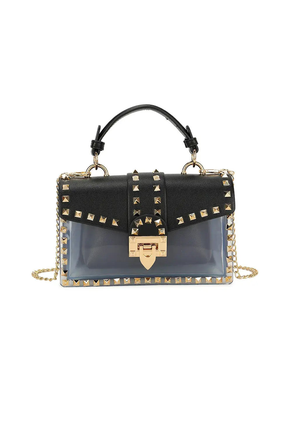 Black PU Gold Stud Bag