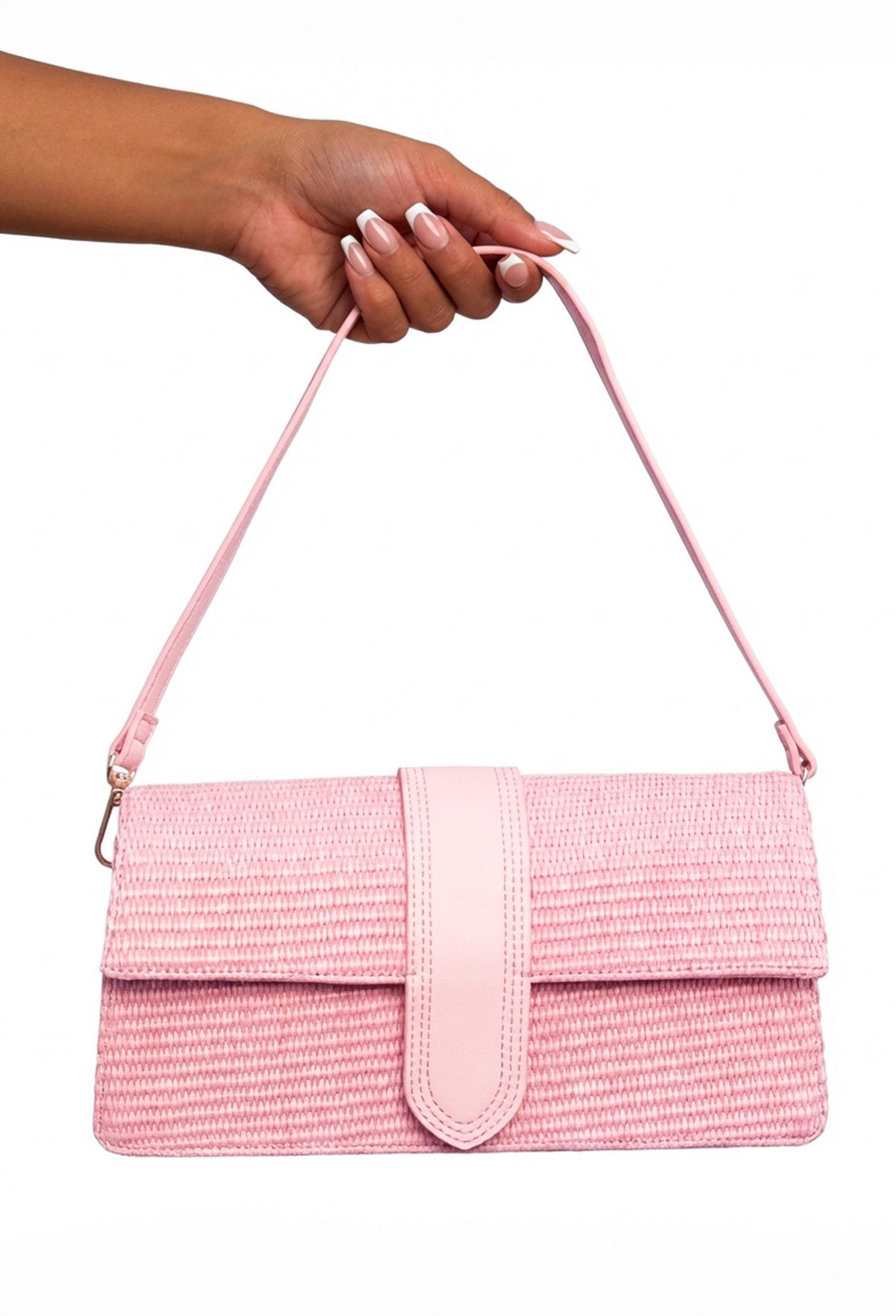 Mila Pink Raffia Bag | Pink Boutique