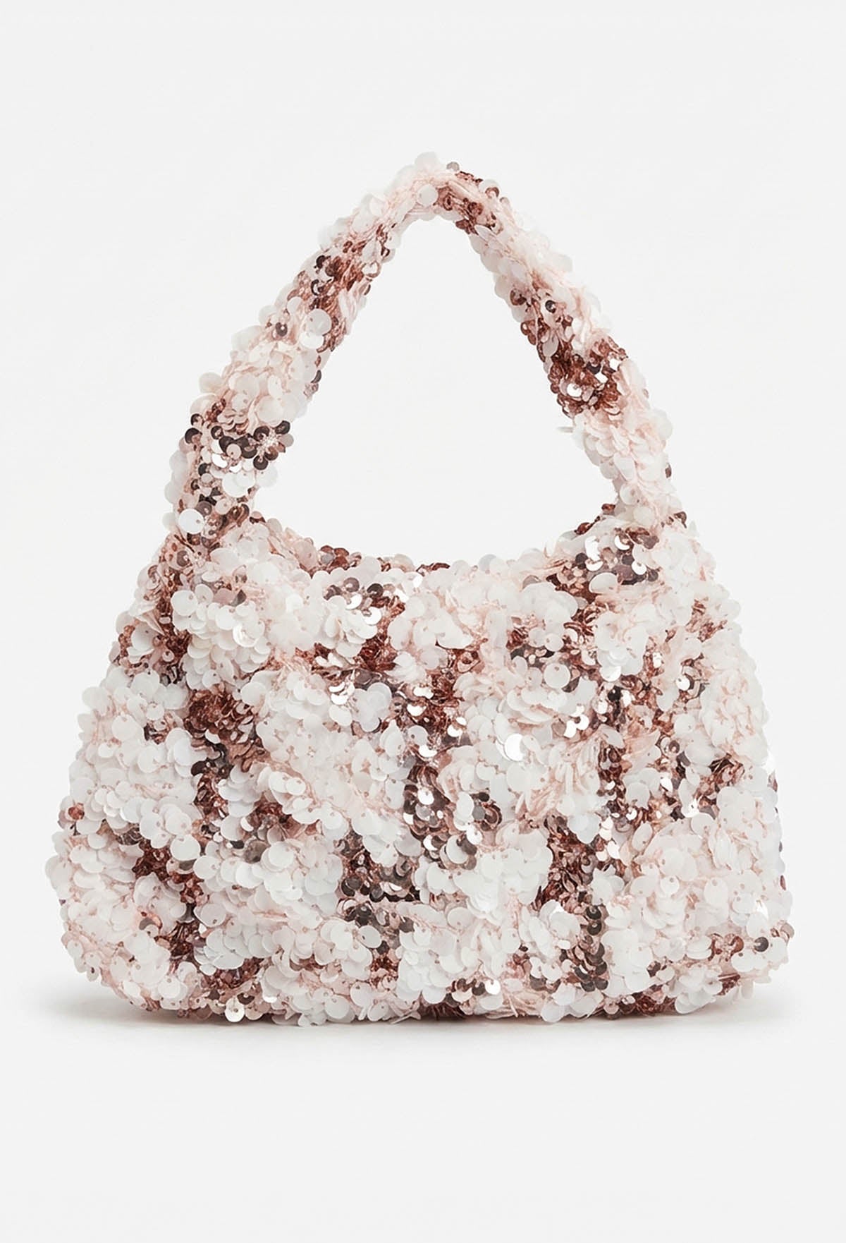 Miss Manor Pink Sequin Top Handle Bag