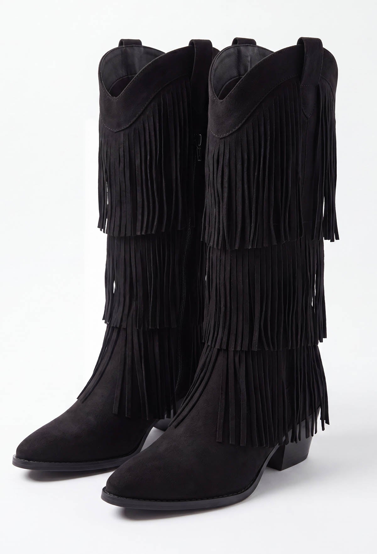 Nellie Black Tassel Cowboy Boots