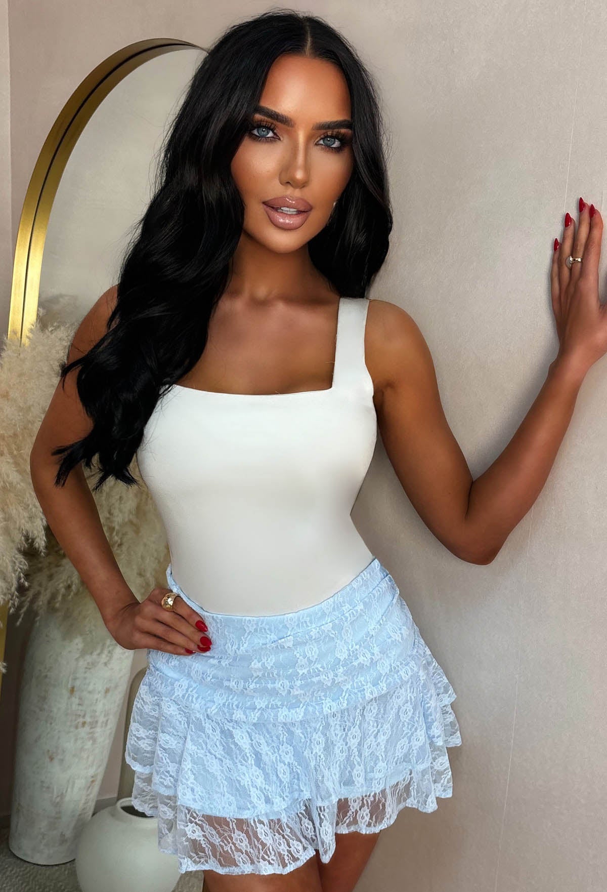Nina Blue Lace Rara Skirt