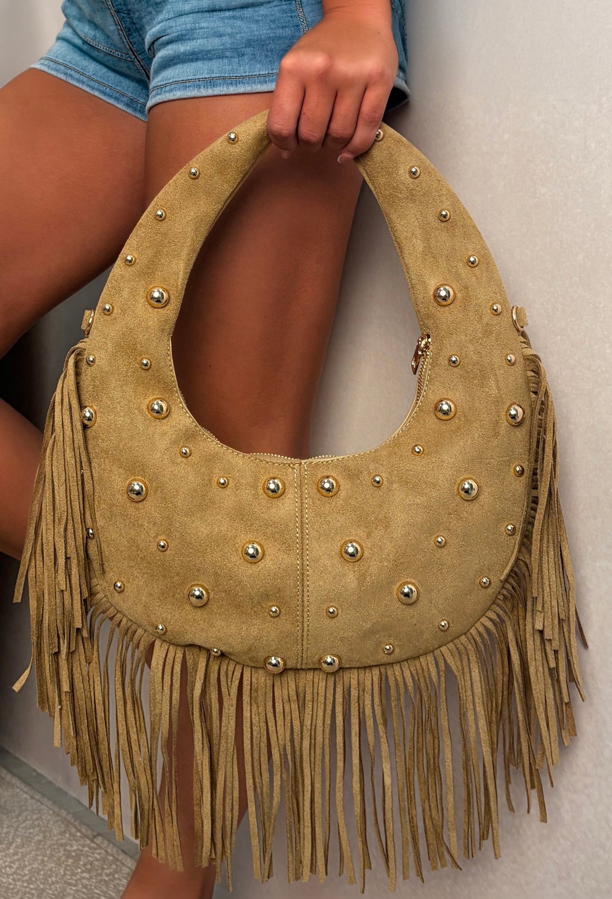 Outlaw Brown Suede Tassle Bag