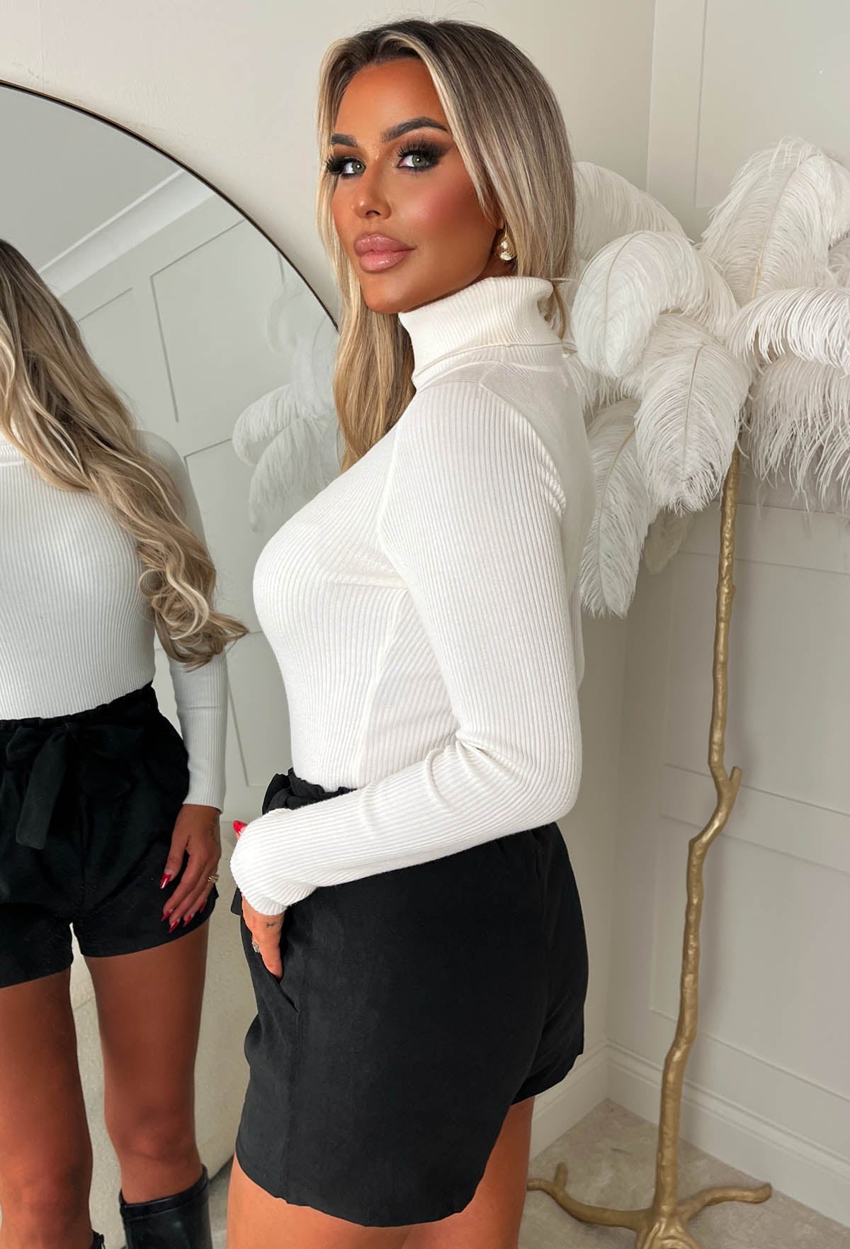 Perfect For Me Black Paperbag Shorts