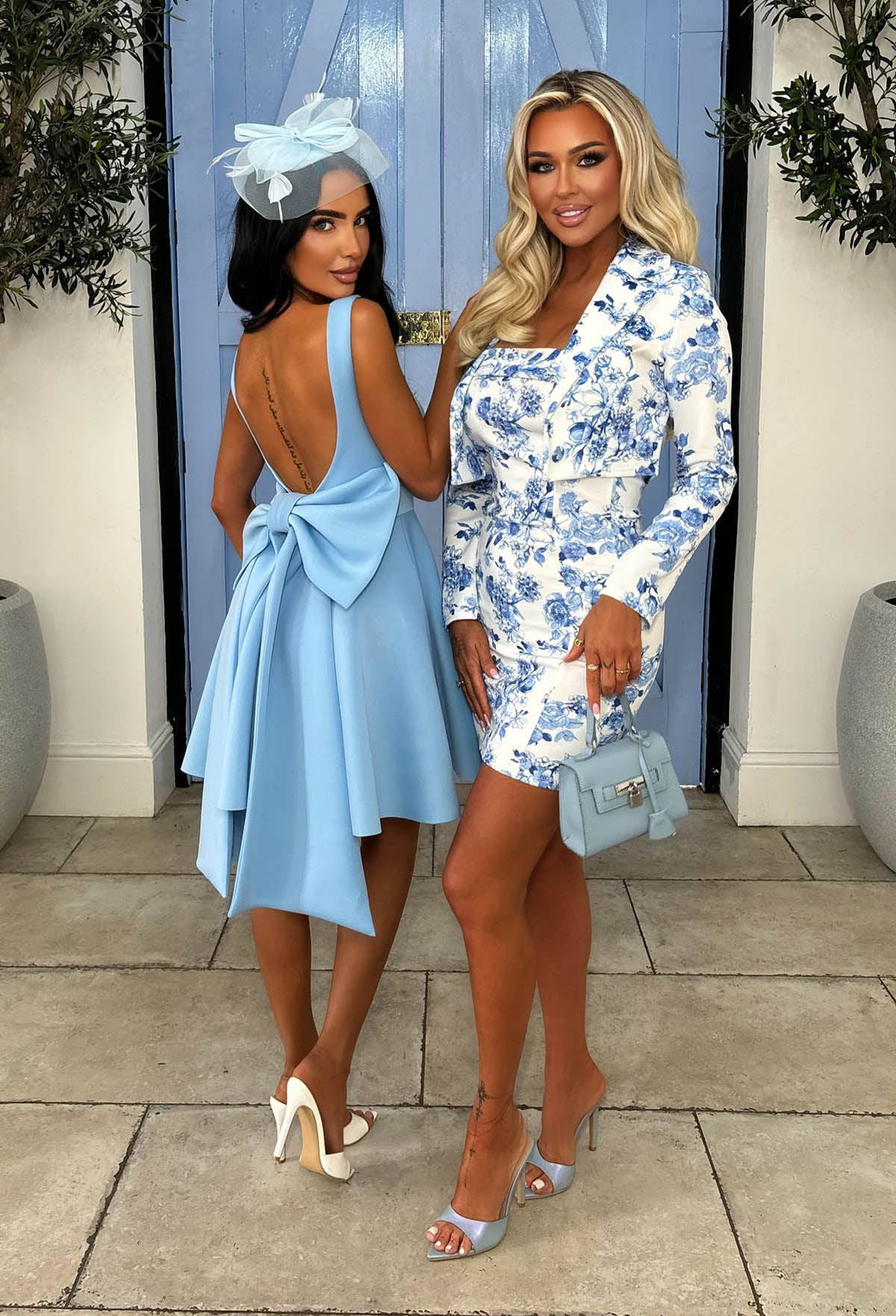 Petal Temptation Blue Strapless Floral Print Dress