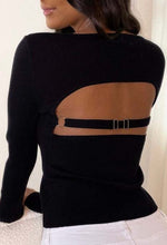 Soft Serenity Black Long Sleeve Top With Cut Out Back