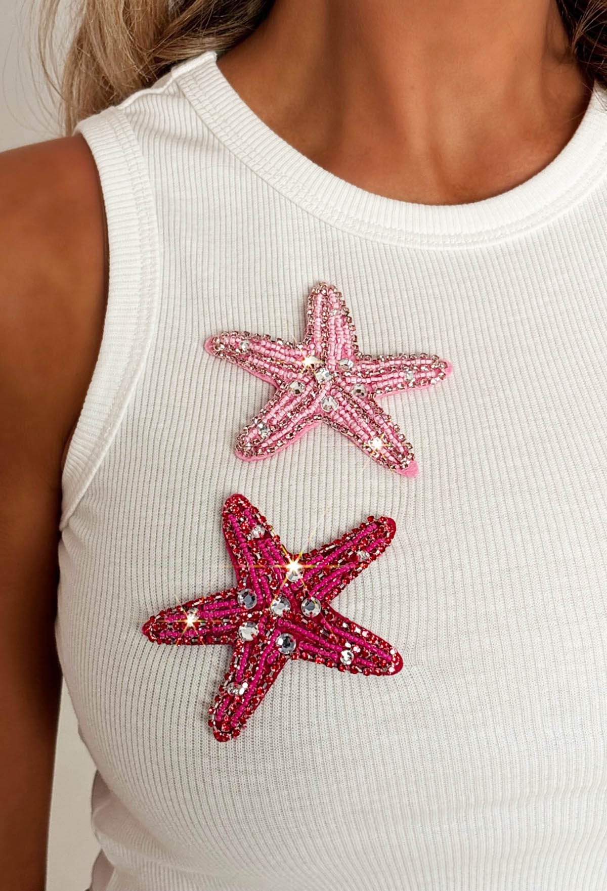 Pink Sands Pink Diamante Starfish Vest Top