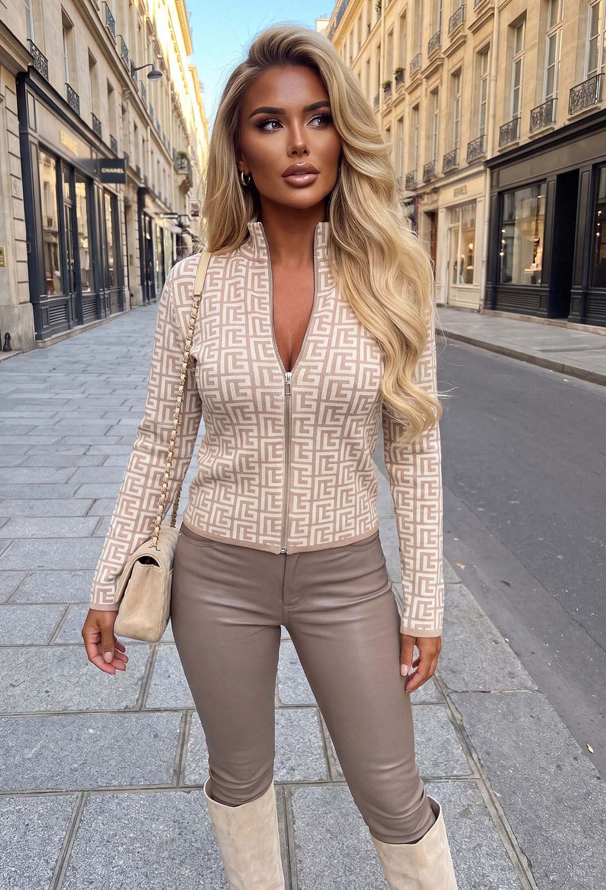 porsa-beige-monogram-knitted-zip-through.-1