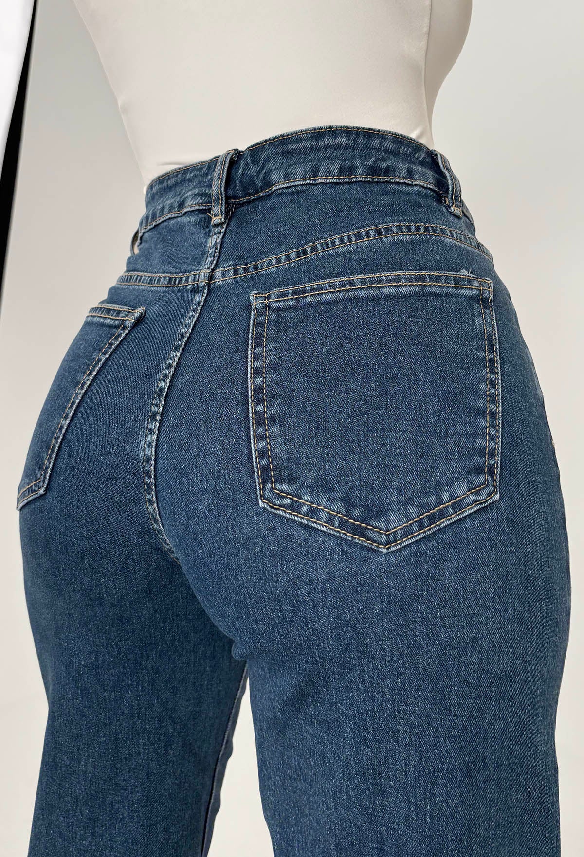 Rae Dark Wash Super Stretchy Flared Wide Leg Jeans