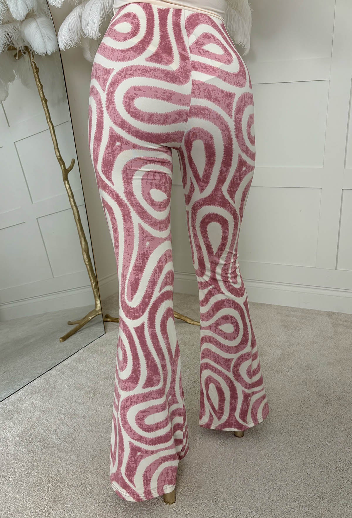 Riviera Romance Pink Swirl Print Jersey Trousers