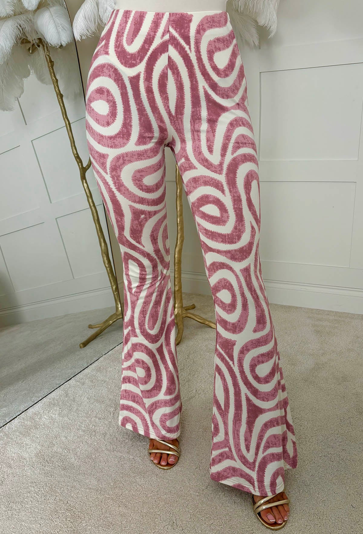 Riviera Romance Pink Swirl Print Jersey Trousers