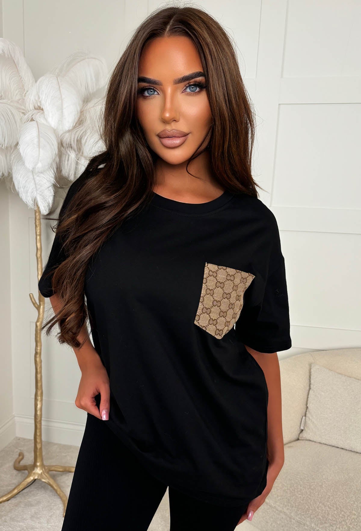 Secret Style Black Monogram T-shirt