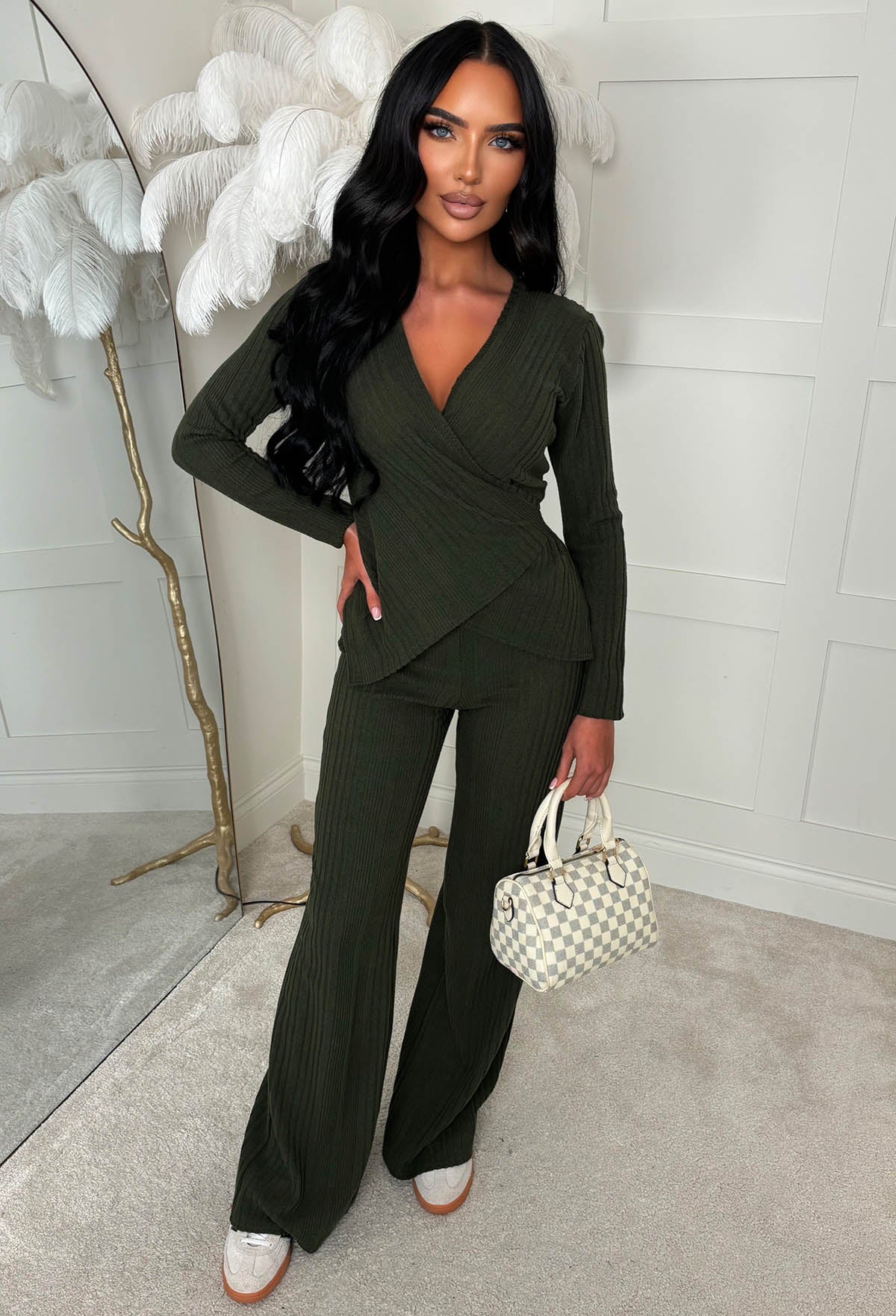 Snug Bug Khaki Ribbed Loungewear Trousers