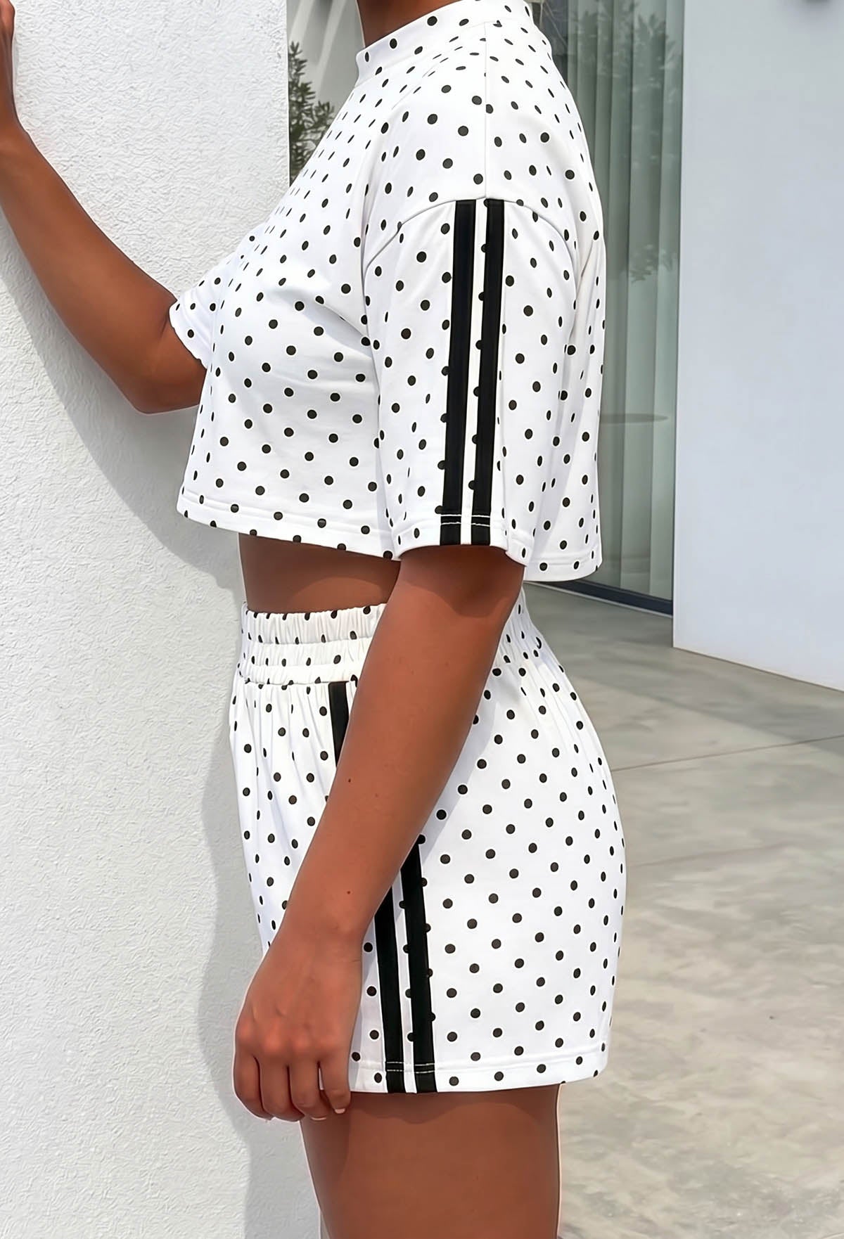 Soft Departure White Polka Dot Lounge Co-Ord Set