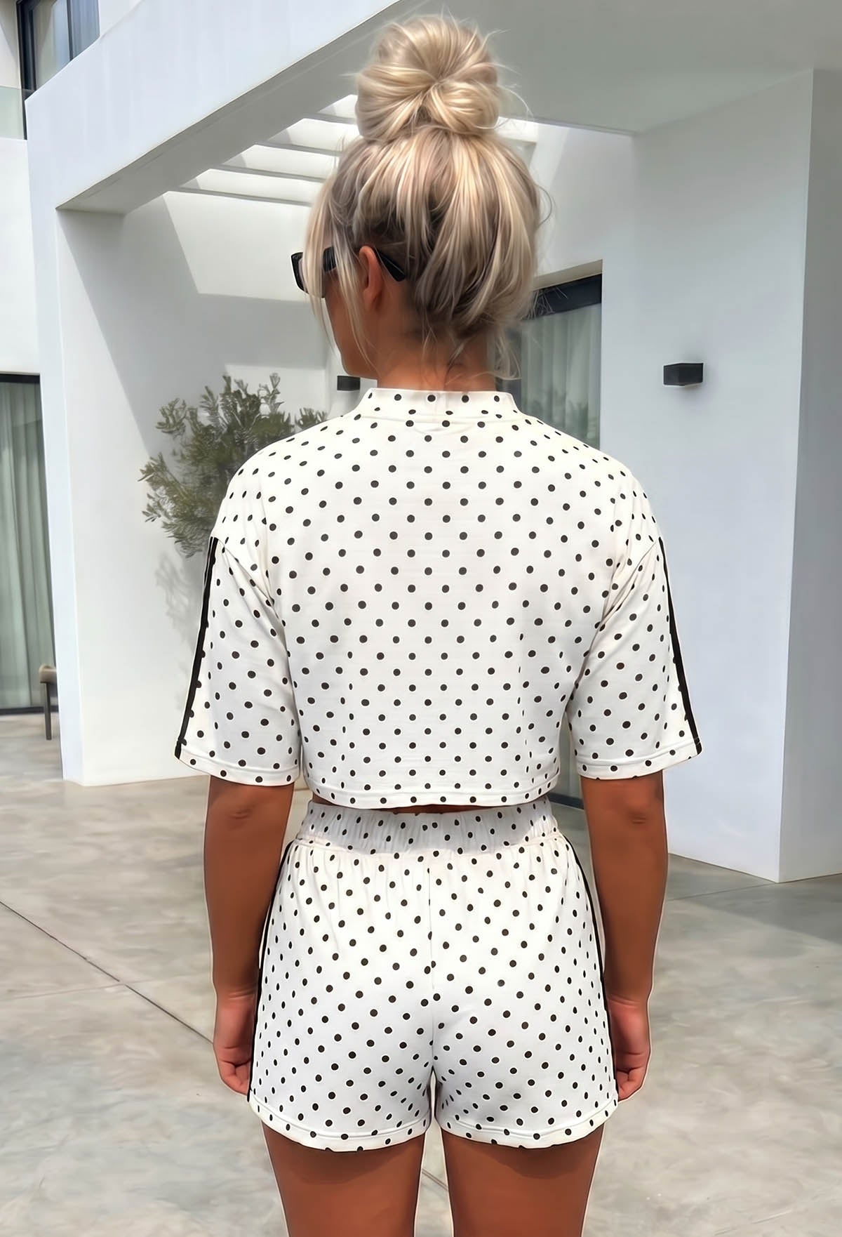 Soft Departure White Polka Dot Lounge Co-Ord Set