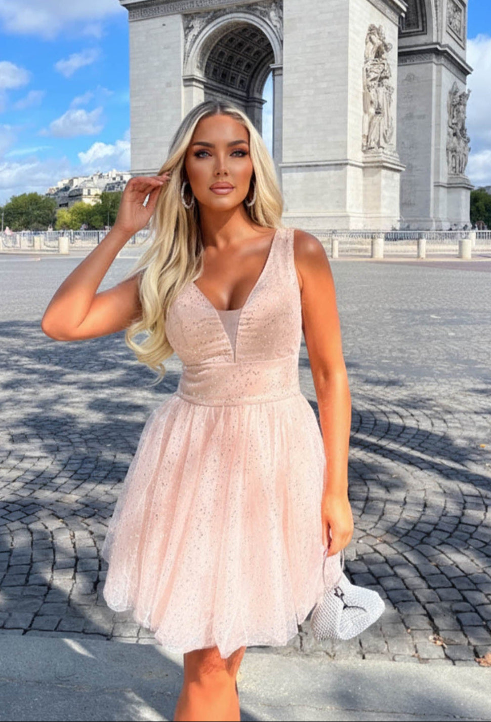 Sparklelina Pink Sequin Mini Dress