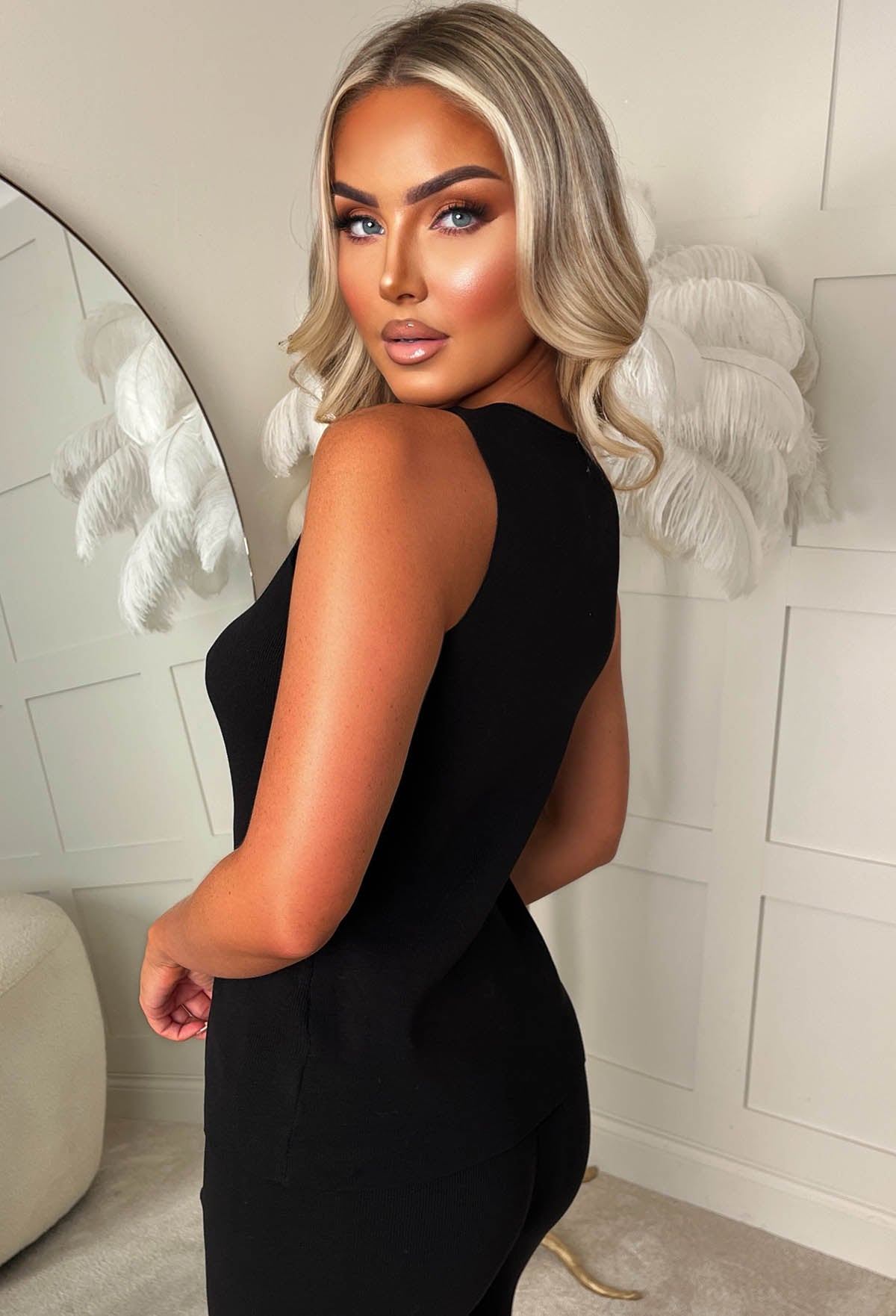 Still Trending Black Gold Button Waistcoat & Trouser Co-ord Set