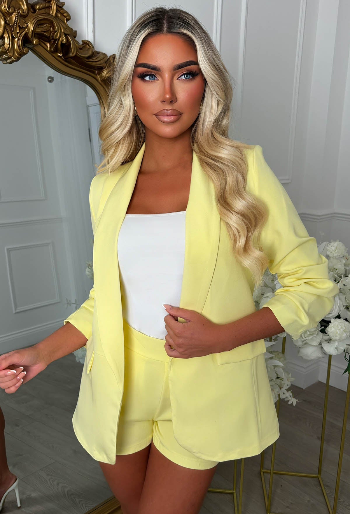 Suits Me Yellow Blazer & Shorts Co-ord Set