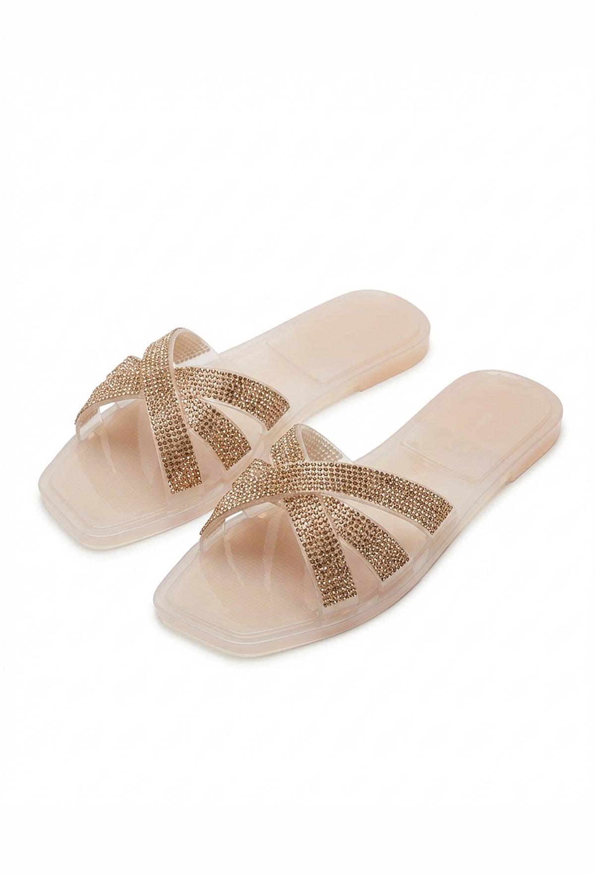 Sweet As Always Rose Gold Diamante Embellished Sandals