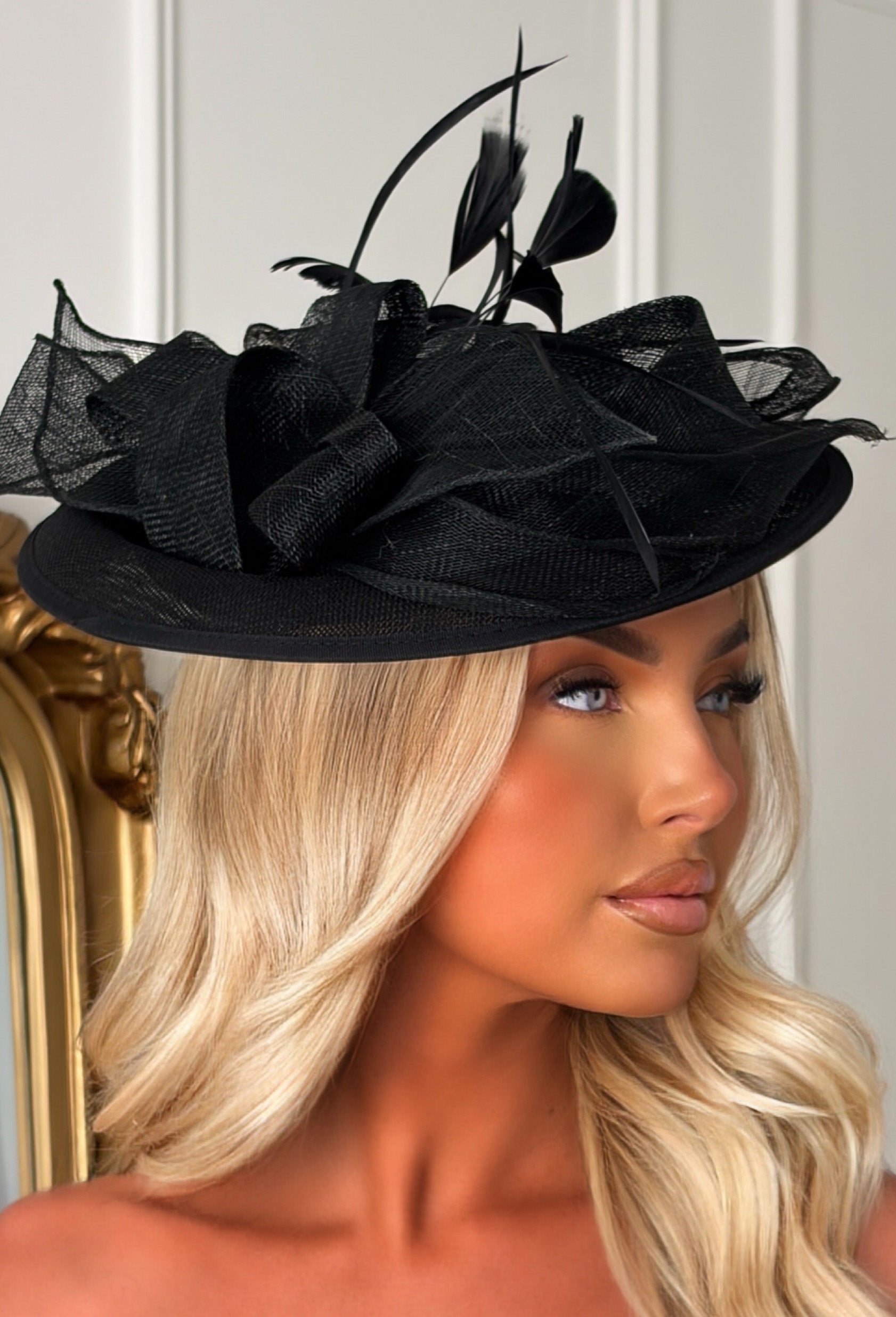 Sweet Luxe Black Feather Detail Fascinator