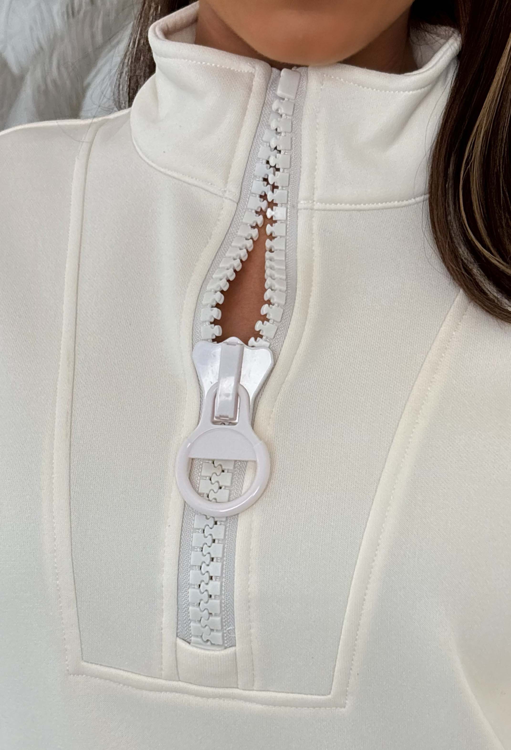 Team Me Cream Zip Neck Trouser Lounge Set