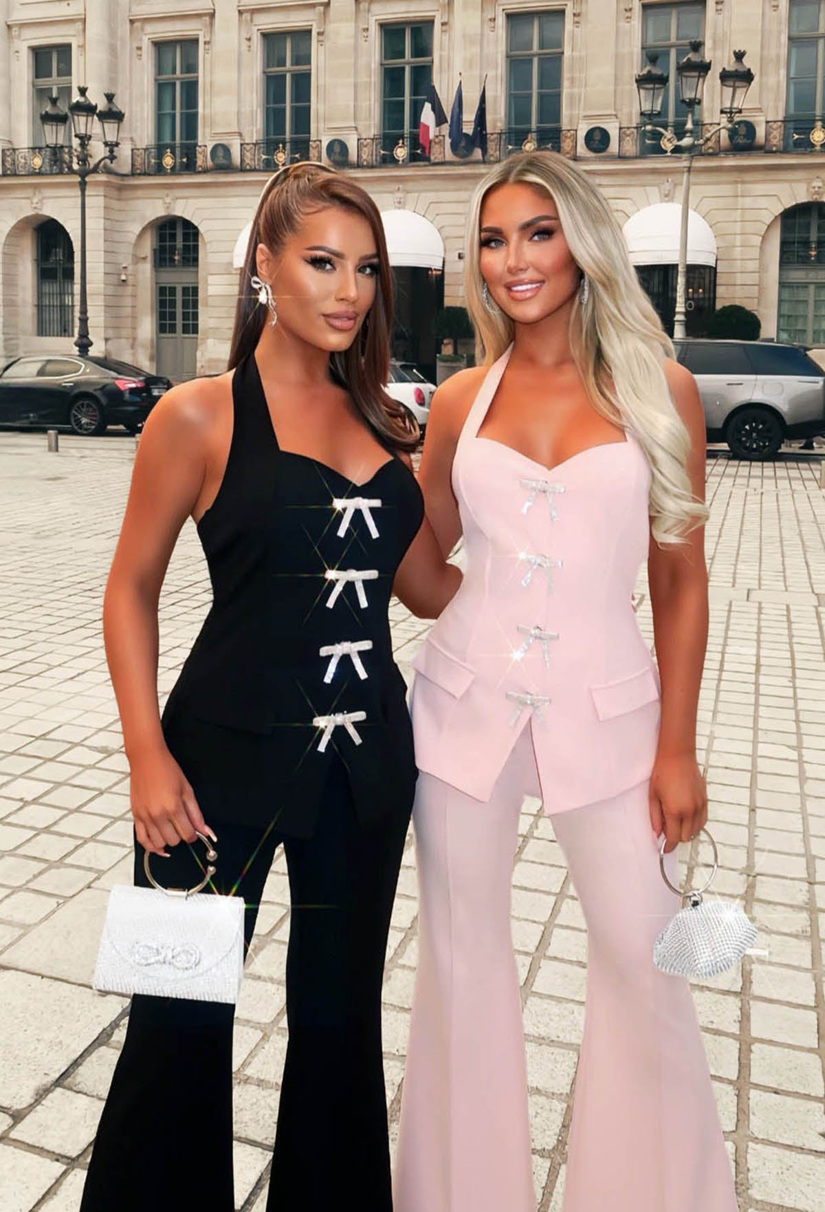 True Whisper Black High Waisted Flared Trousers