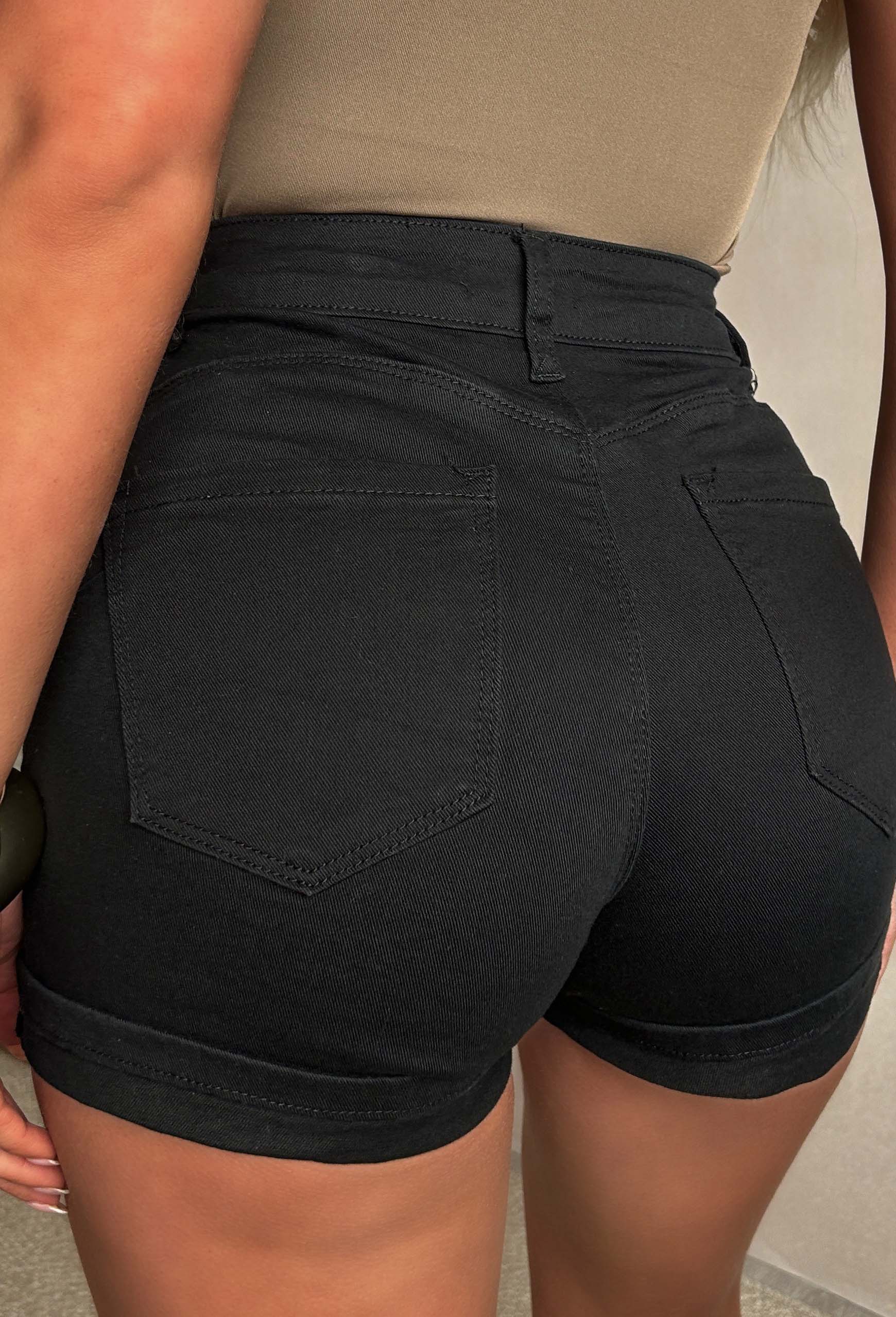 Black Denim Shorts