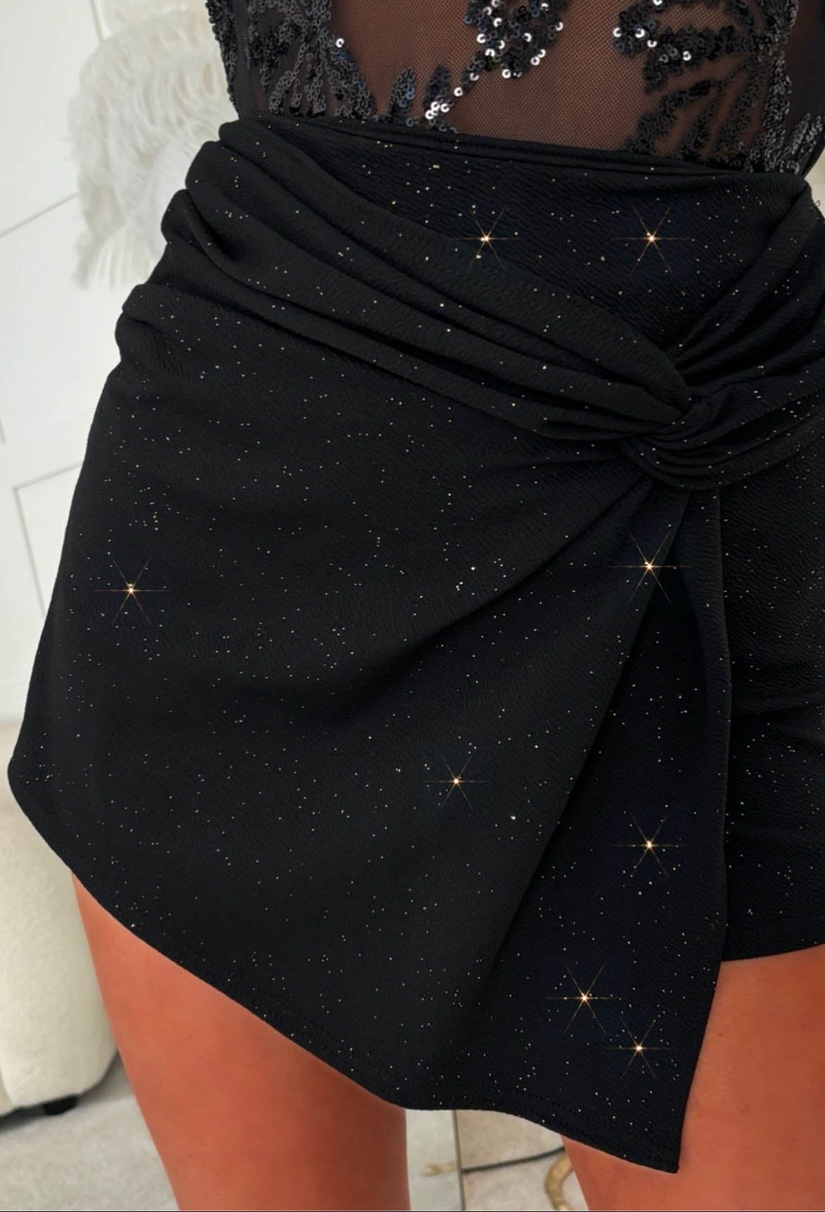 Twisted Fantasy Black Knot Detail Skort