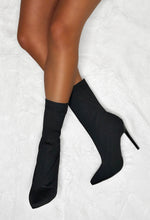 My Next Step Black Stretch Knitted Sock Ankle Boots