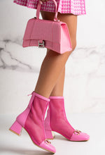 Always My Crush Baby Pink Gold Detail Mesh Boots