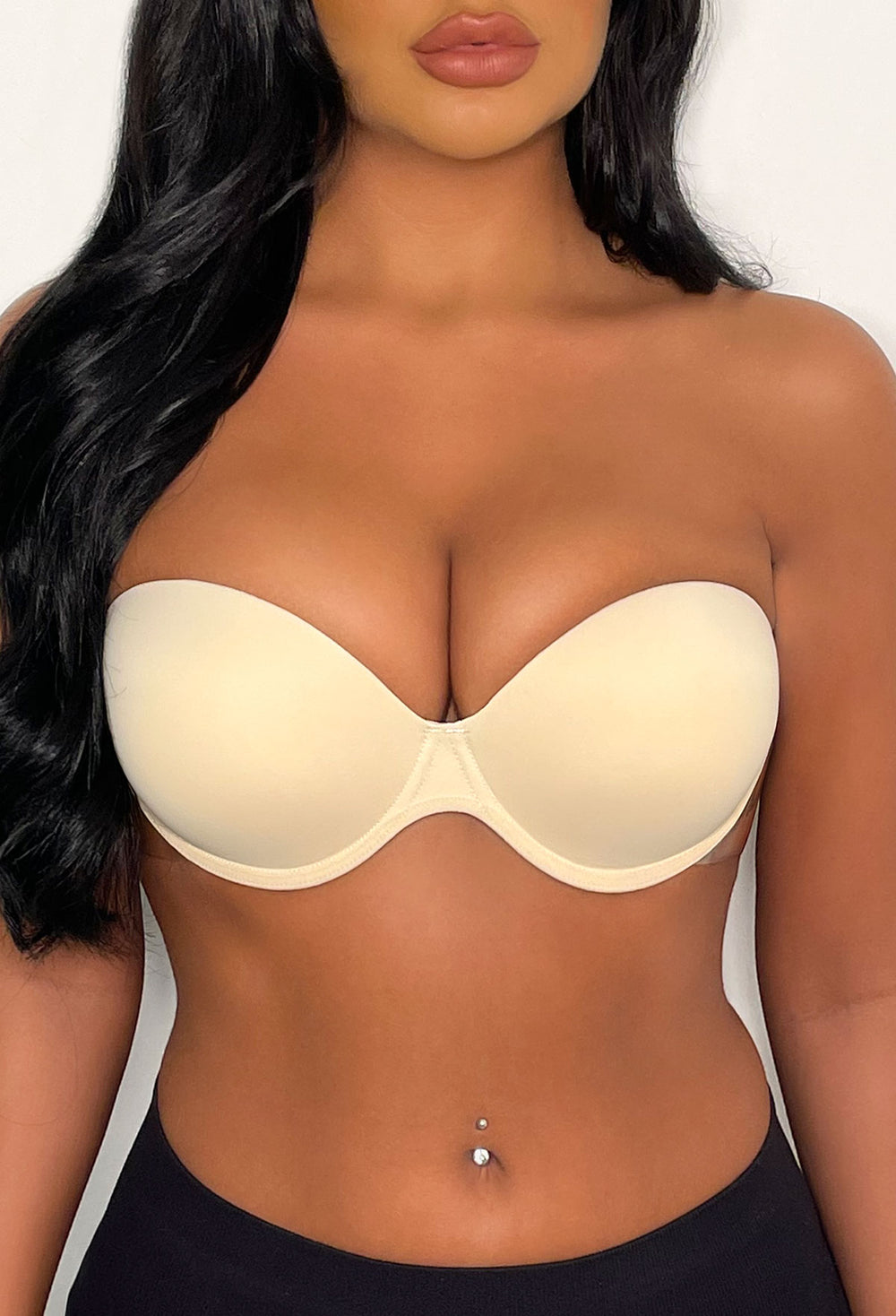 Boost Nude Winged Stick On Strapless Backless Push Up Bra - A