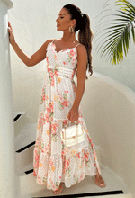 Floral Cami Maxi Dress in White 