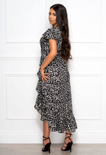 Wild & Romantic Black Leopard Print Short Sleeve Wrap Dress